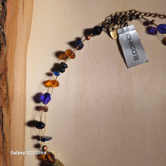 NWT Chico's Multi color string beaded BOHO Y2K chunky 90's style choker necklace - Picture 3 of 6